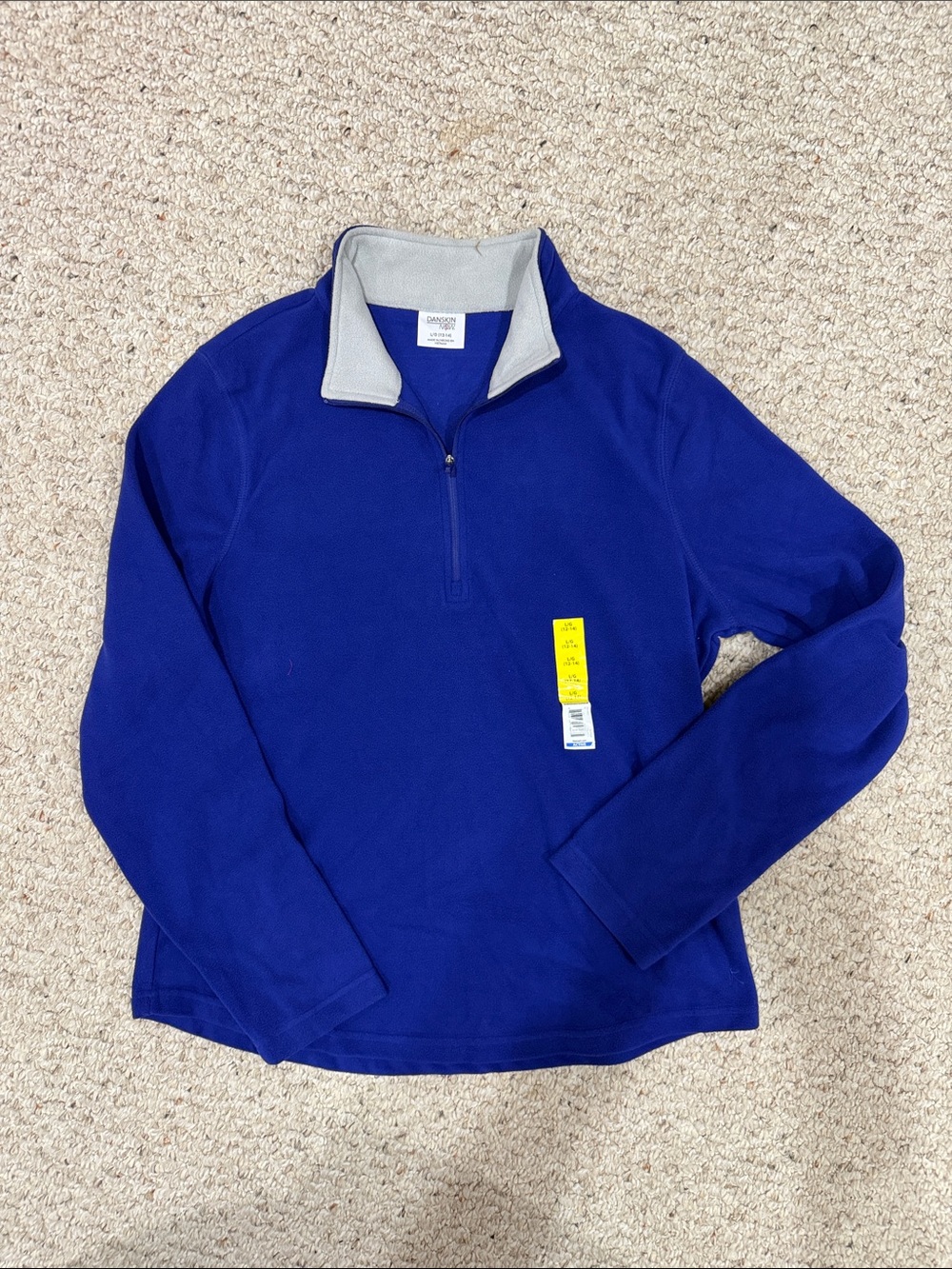Women Royal Blue Quarter-Zip Fleece Pullover